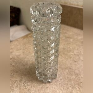 Vintage Clear Lead Crystal-Cut Glass Single Flower Bud Vase